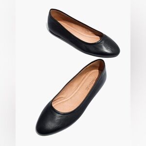 NWT Madewell Reid Ballet Flat in Leather in true black - 8